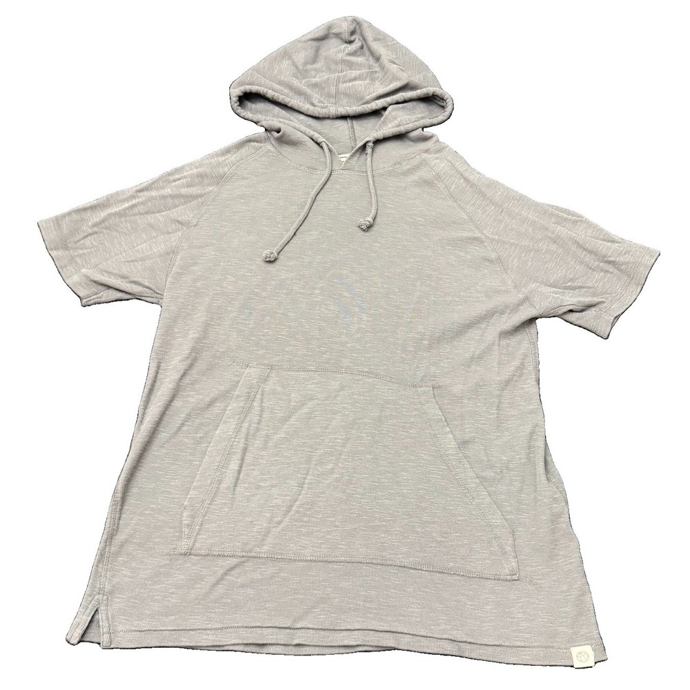 Free Planet Hoodie Sweatshirt Mens Large Gray Lightweight Pullover Short Sleeve